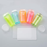 Maxbell Nail Art Stamper Head with Scraper Soft Head Silicone Manicure DIY Orange