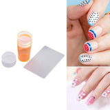 Maxbell Nail Art Stamper Head with Scraper Soft Head Silicone Manicure DIY Orange