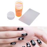 Maxbell Nail Art Stamper Head with Scraper Soft Head Silicone Manicure DIY Orange