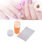 Maxbell Nail Art Stamper Head with Scraper Soft Head Silicone Manicure DIY Orange