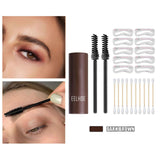 Maxbell Eyebrow Stamp Shaping Kit Waterproof for Hairlines Eye Makeup  Dark Brown