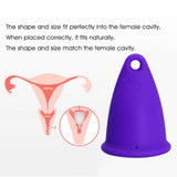 Maxbell Women Menstrual Cup Reusable Soft Cups for Travel Food Grade Silicone Purple