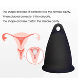Maxbell Women Menstrual Cup Reusable Soft Cups for Travel Food Grade Silicone Black
