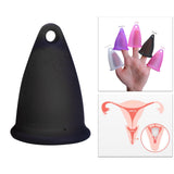 Maxbell Women Menstrual Cup Reusable Soft Cups for Travel Food Grade Silicone Black