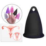 Maxbell Women Menstrual Cup Reusable Soft Cups for Travel Food Grade Silicone Black