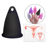 Maxbell Women Menstrual Cup Reusable Soft Cups for Travel Food Grade Silicone Black