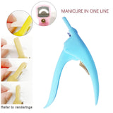 Maxbell False Nail Clipper Adjustable Sharp Blade Fake Nail Clippers for Home Salon Blue