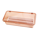 Maxbell Makeup Brush Box Stackable Plastic Portable for Jewelry Makeup Brushes Brown