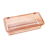 Maxbell Makeup Brush Box Stackable Plastic Portable for Jewelry Makeup Brushes Brown