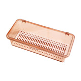 Maxbell Makeup Brush Box Stackable Plastic Portable for Jewelry Makeup Brushes Brown