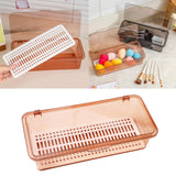 Maxbell Makeup Brush Box Stackable Plastic Portable for Jewelry Makeup Brushes Brown