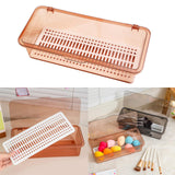 Maxbell Makeup Brush Box Stackable Plastic Portable for Jewelry Makeup Brushes Brown