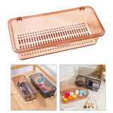 Maxbell Makeup Brush Box Stackable Plastic Portable for Jewelry Makeup Brushes Brown