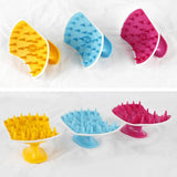 Maxbell Silicone Hair Scalp Massager Wet Dry Scrubber for Remove Dandruff Pet blue
