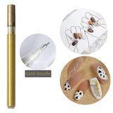Maxbell Nail Art Graffiti Pen Fast Drying for DIY Painting Nail Supplies Thin Line Gold