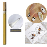 Maxbell Nail Art Graffiti Pen Fast Drying for DIY Painting Nail Supplies Thin Line Gold