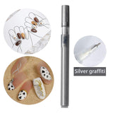 Maxbell Nail Art Graffiti Pen Fast Drying for DIY Painting Nail Supplies Thin Line Silver