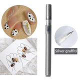 Maxbell Nail Art Graffiti Pen Fast Drying for DIY Painting Nail Supplies Thin Line Silver
