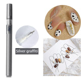 Maxbell Nail Art Graffiti Pen Fast Drying for DIY Painting Nail Supplies Thin Line Silver