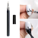 Maxbell Nail Art Graffiti Pen Fast Drying for DIY Painting Nail Supplies Thin Line Black