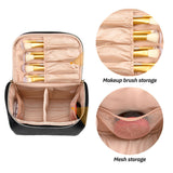Maxbell Travel Makeup Cosmetic Case Storage Bag with Divider 23x16x19cm Washable