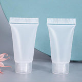 Maxbell 100Pcs Empty Soft Tubes Bottle 5ml with Caps for Makeup Cream glossy white
