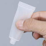 Maxbell 100Pcs Empty Soft Tubes Bottle 5ml with Caps for Makeup Cream glossy white