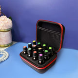 Maxbell Travel 12 Slots Essential Oil Carrying Case Storage Bag for 15ml Red