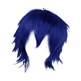 Maxbell Cosplay Short Wig Heat Resistant Spiky for Costume Men Cosplayer Blue
