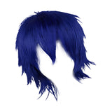 Maxbell Cosplay Short Wig Heat Resistant Spiky for Costume Men Cosplayer Blue