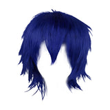 Maxbell Cosplay Short Wig Heat Resistant Spiky for Costume Men Cosplayer Blue
