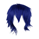 Maxbell Cosplay Short Wig Heat Resistant Spiky for Costume Men Cosplayer Blue