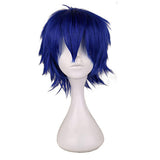 Maxbell Cosplay Short Wig Heat Resistant Spiky for Costume Men Cosplayer Blue