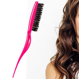 Maxbell Teasing Hair Brushes Portable Three Row for Hair Styling Home Rose Red