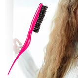 Maxbell Teasing Hair Brushes Portable Three Row for Hair Styling Home Rose Red
