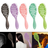 Maxbell Hair Brush S Shape Durable Massage Styling Tool for Wet Hair Dry Hair Men Black