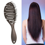 Maxbell Hair Brush S Shape Durable Massage Styling Tool for Wet Hair Dry Hair Men Black