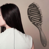 Maxbell Hair Brush S Shape Durable Massage Styling Tool for Wet Hair Dry Hair Men Black