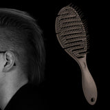 Maxbell Hair Brush S Shape Durable Massage Styling Tool for Wet Hair Dry Hair Men Black