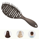 Maxbell Hair Brush S Shape Durable Massage Styling Tool for Wet Hair Dry Hair Men Black