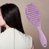 Maxbell Hair Brush S Shape Durable Massage Styling Tool for Wet Hair Dry Hair Men Purple