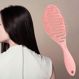 Maxbell Hair Brush S Shape Durable Massage Styling Tool for Wet Hair Dry Hair Men Pink