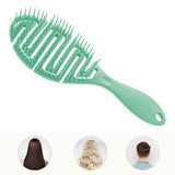 Maxbell Hair Brush S Shape Durable Massage Styling Tool for Wet Hair Dry Hair Men Green