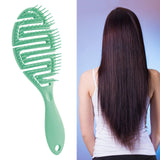 Maxbell Hair Brush S Shape Durable Massage Styling Tool for Wet Hair Dry Hair Men Green