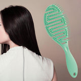 Maxbell Hair Brush S Shape Durable Massage Styling Tool for Wet Hair Dry Hair Men Green