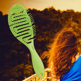Maxbell Hair Brush S Shape Durable Massage Styling Tool for Wet Hair Dry Hair Men Meadow Green