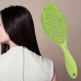 Maxbell Hair Brush S Shape Durable Massage Styling Tool for Wet Hair Dry Hair Men Meadow Green