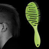 Maxbell Hair Brush S Shape Durable Massage Styling Tool for Wet Hair Dry Hair Men Meadow Green