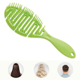 Maxbell Hair Brush S Shape Durable Massage Styling Tool for Wet Hair Dry Hair Men Meadow Green