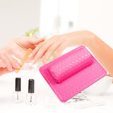 Maxbell Nail Art Pillow Manicure Hand Arm Rest Pillow Cushion PU Holder Rose Red